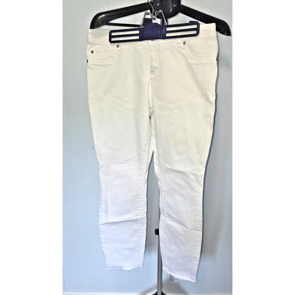 Inc International Concepts White Denim Jeans Size 6 Skinny Leg Regular Fit